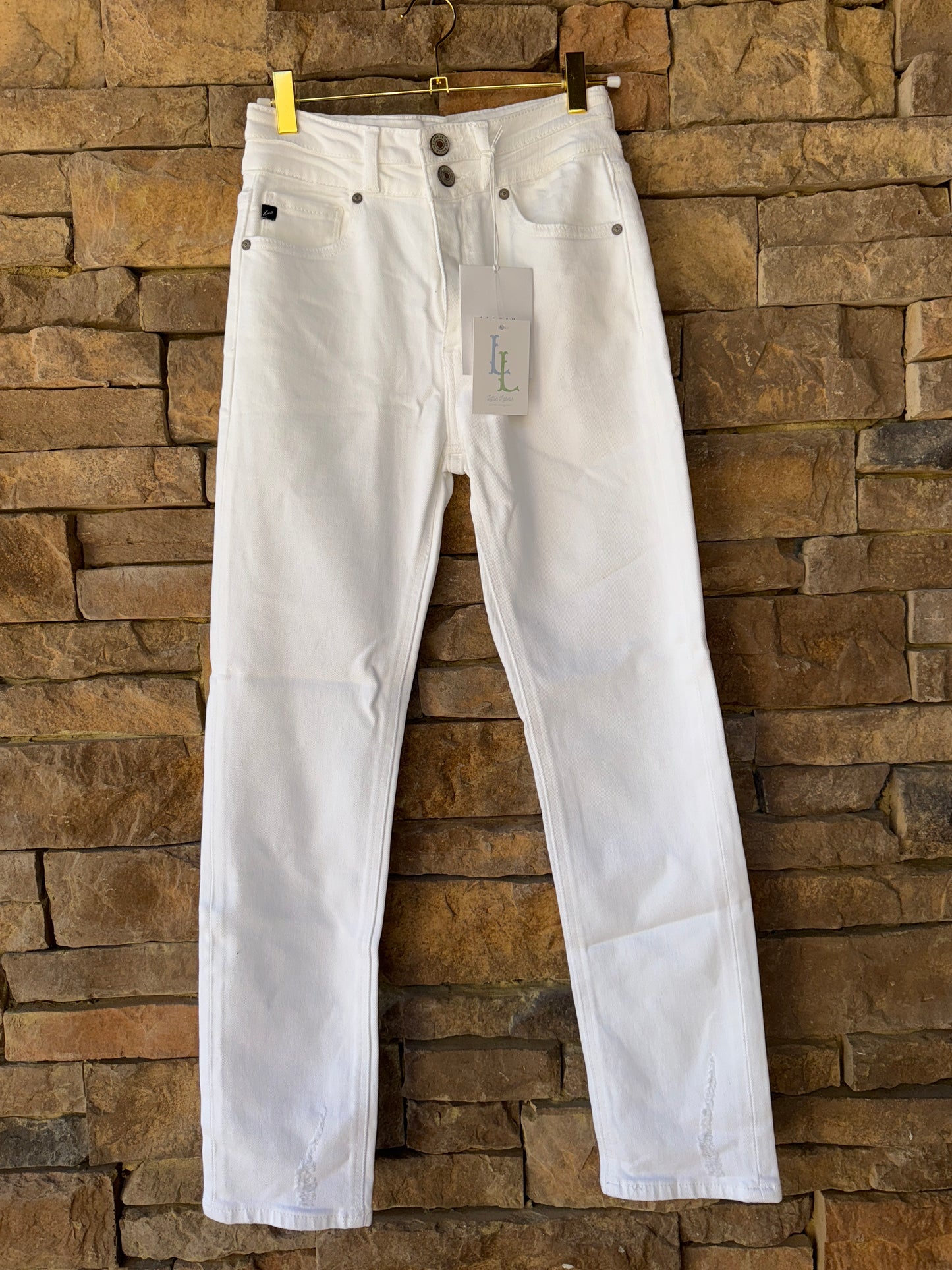 Kancan White Denim Straight Leg 25