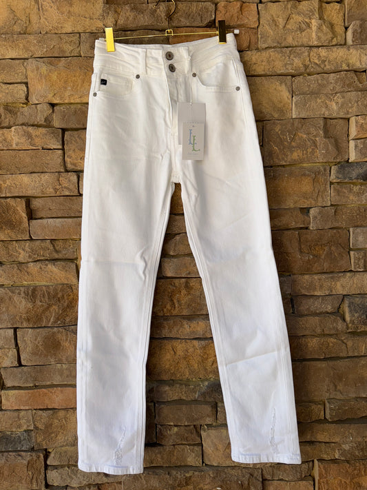 Kancan White Denim Straight Leg 25