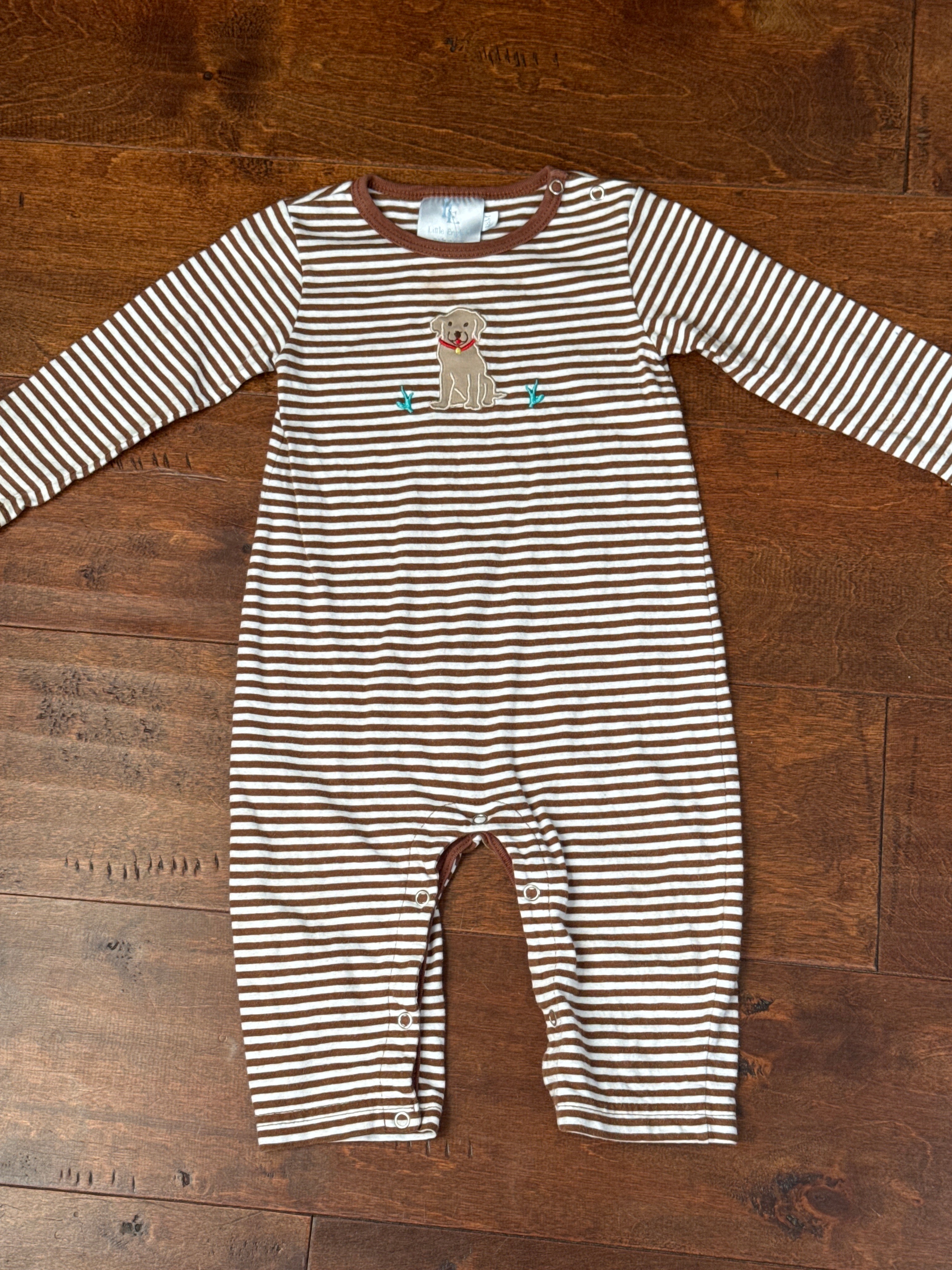 Little English Dog Applique Romper 18M