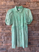 Entro Light Wash Green Denim Dress S