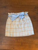 TBBC Beasley Bow Skirt//Blue Tan Woven Yarn 7