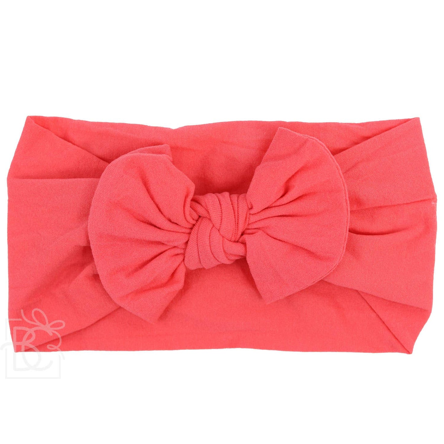 WIDE PANTYHOSE HEADBAND WITH KNOT BOW (SOLIDS): POWDER PINK