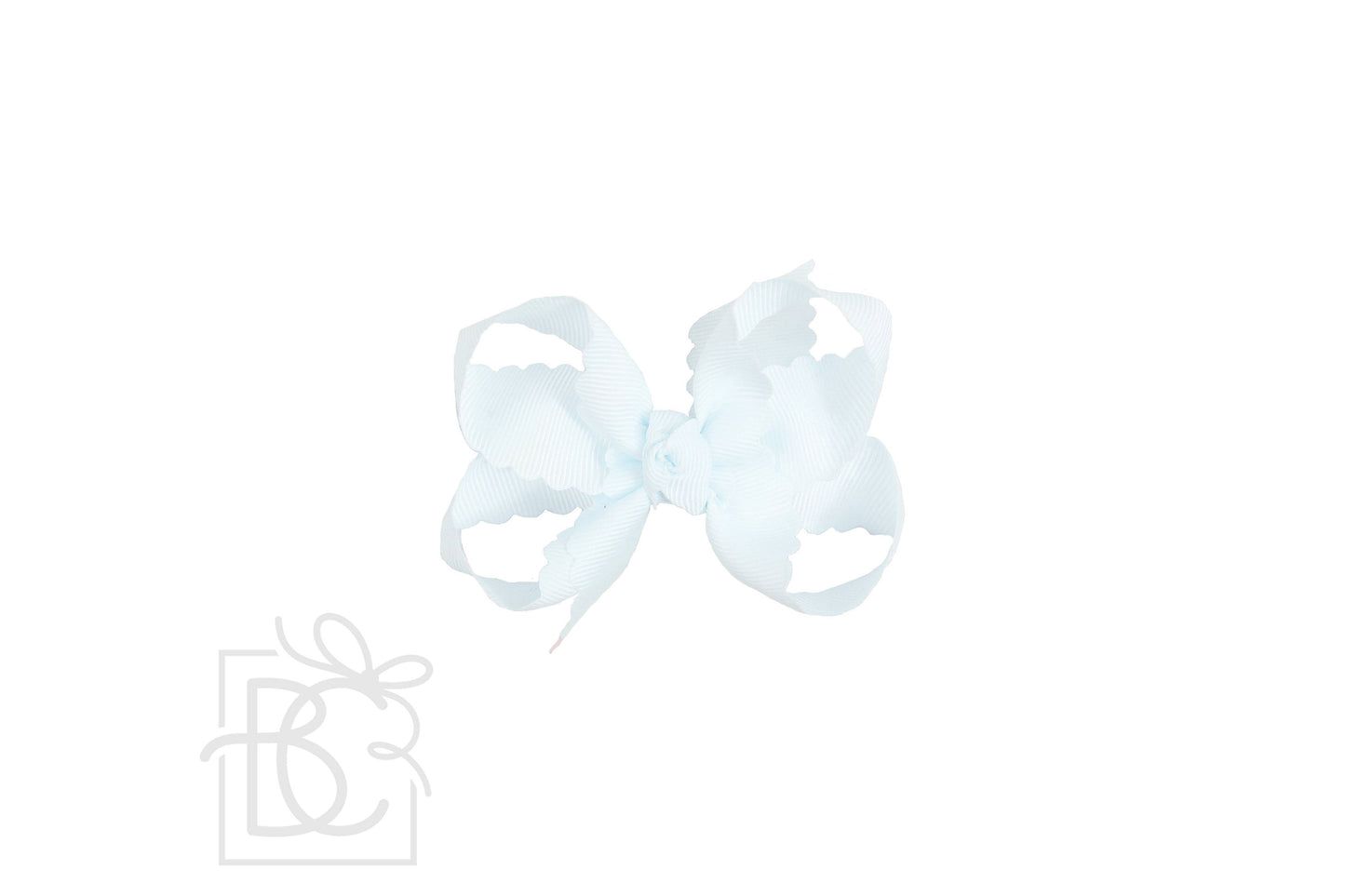 SCALLOPED EDGE BOW: Millennium Blue / 3.5" Medium - 1.5" Ribbon on Alligator Clip