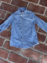 CrewCuts Light Blue Gingham LS Button Up Shirt 3T