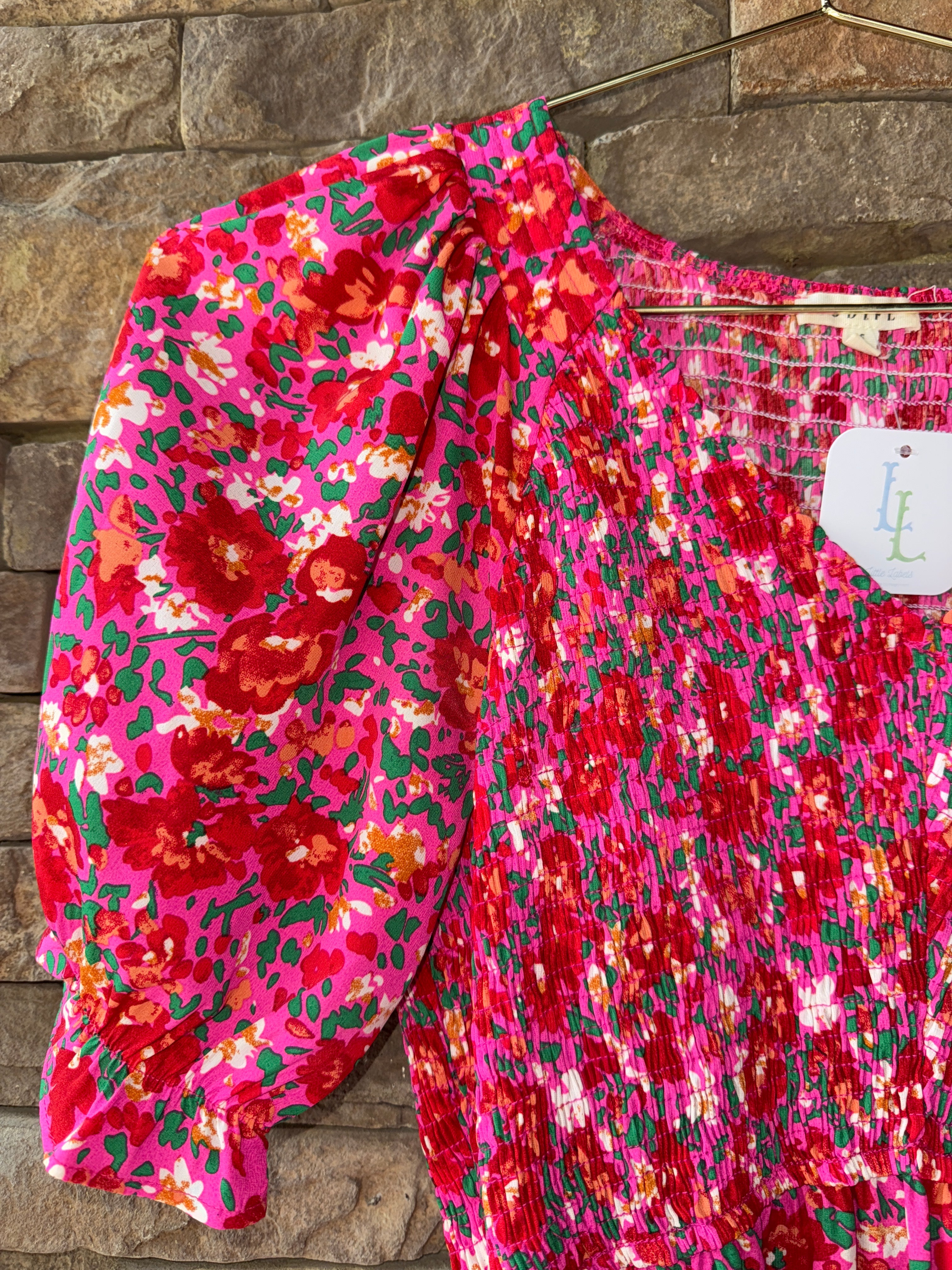 Jodifl Bright Pink Floral Dress S