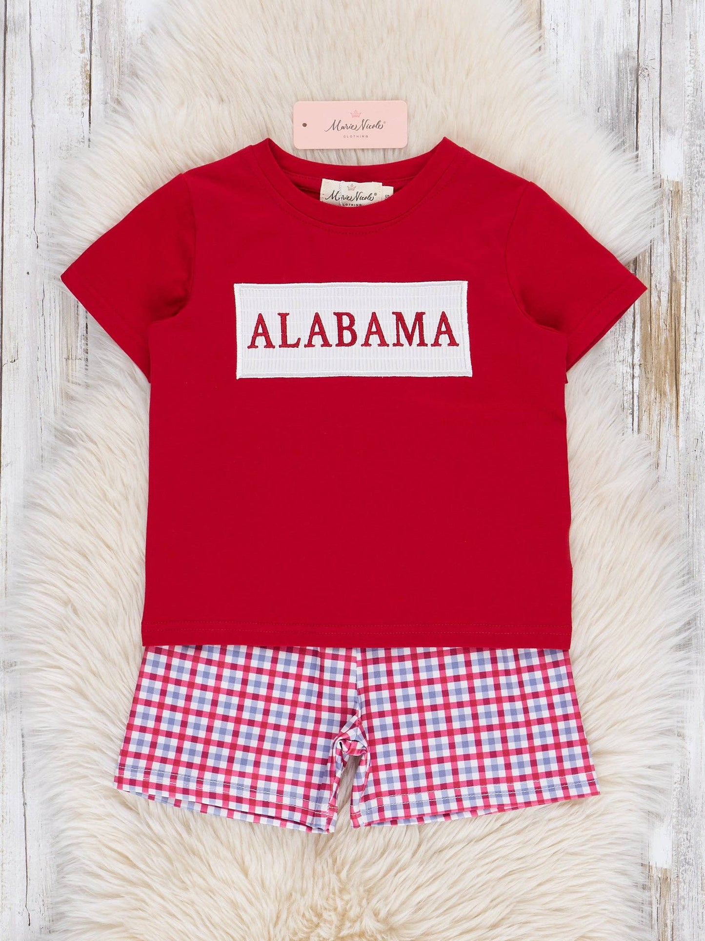 Alabama Smocked Gingham Outfit: S(2yrs)