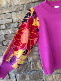 Jodifl Pink Puff Sleeve Sweater M