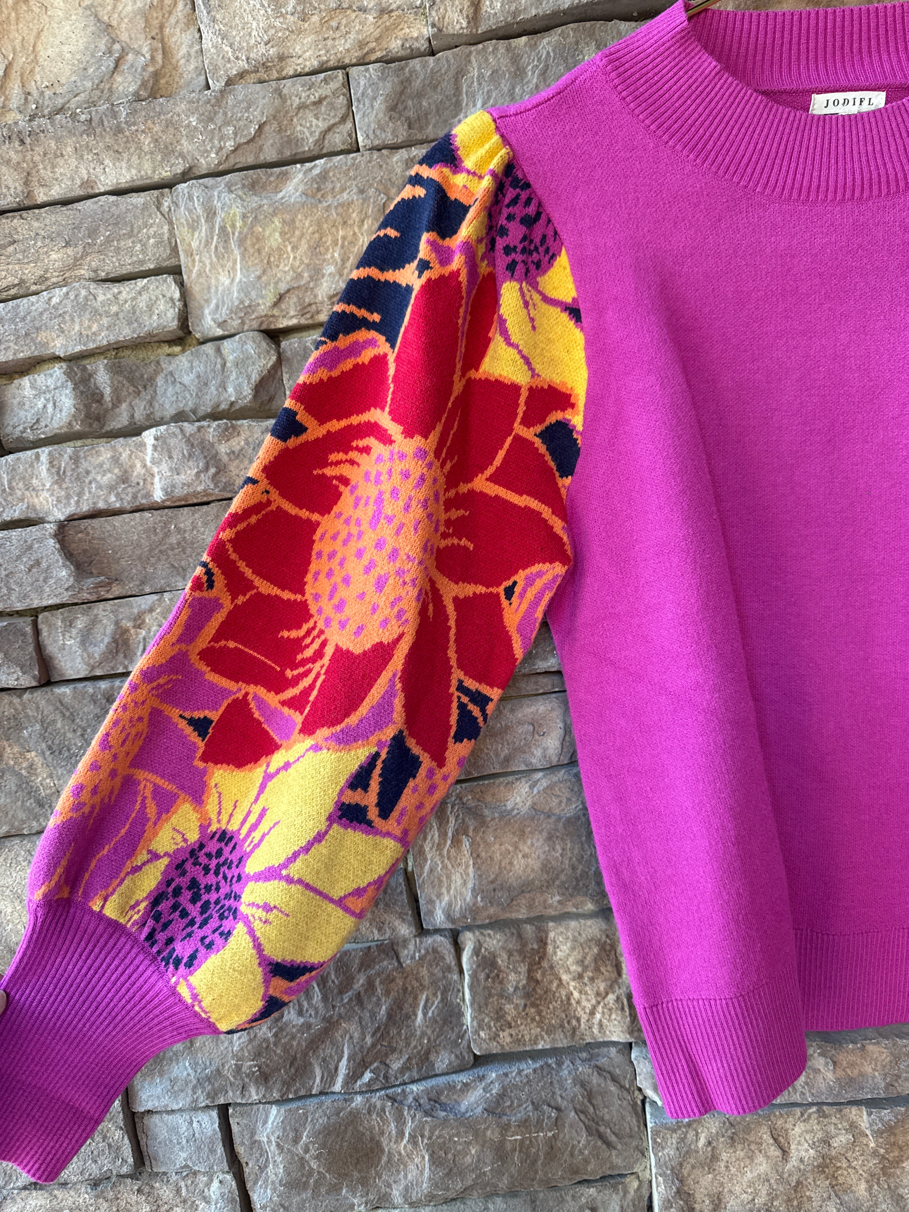 Jodifl Pink Puff Sleeve Sweater M