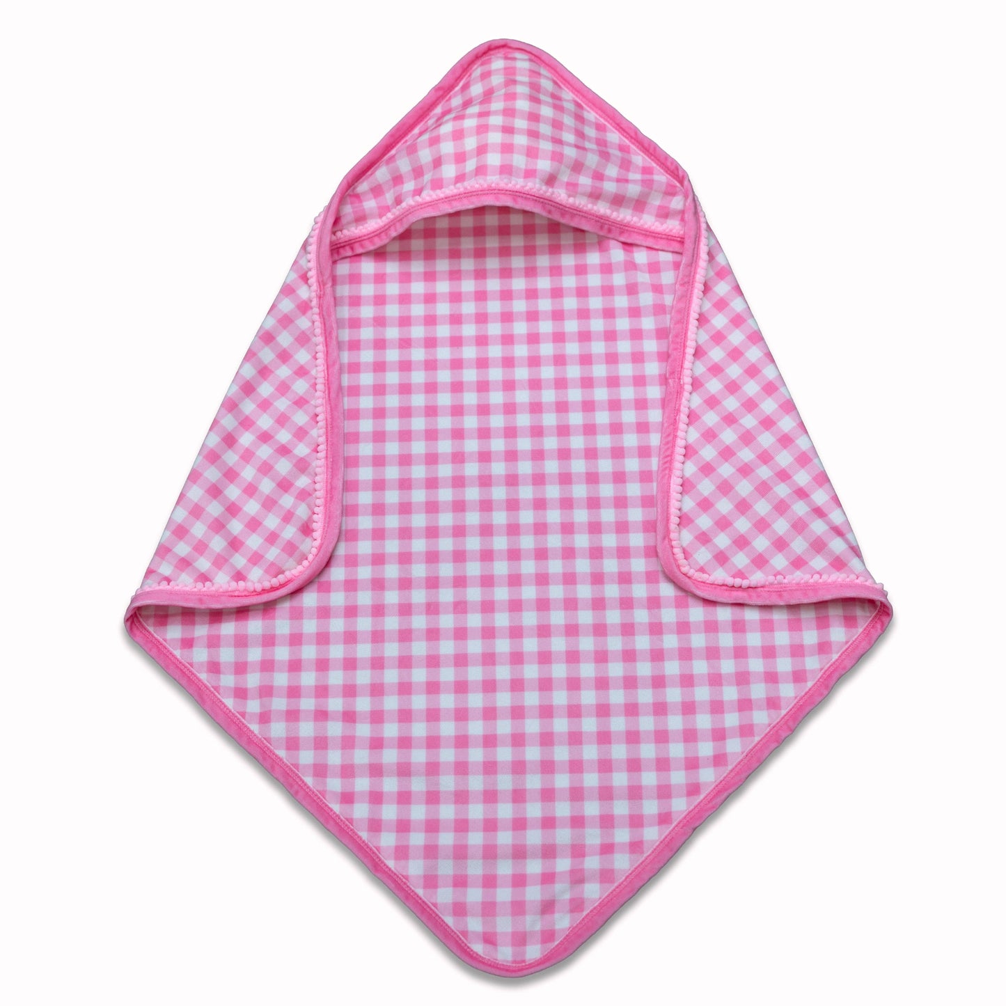Newborn Hooded Towel Girls - Pink Gingham