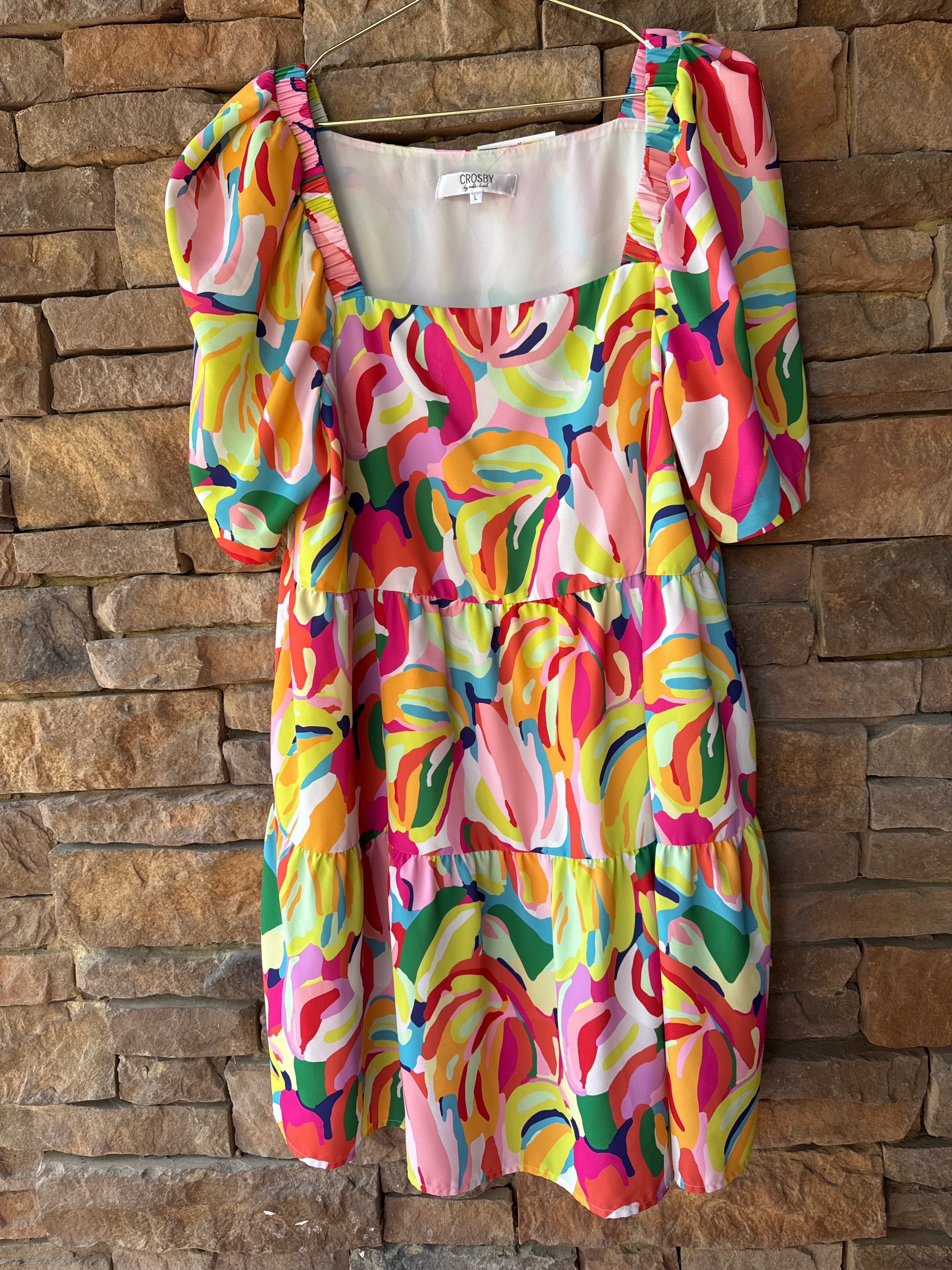 Crosby Multi Tiered Swing Dress L
