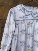 TBBC Blue Floral Ls Romper 3T