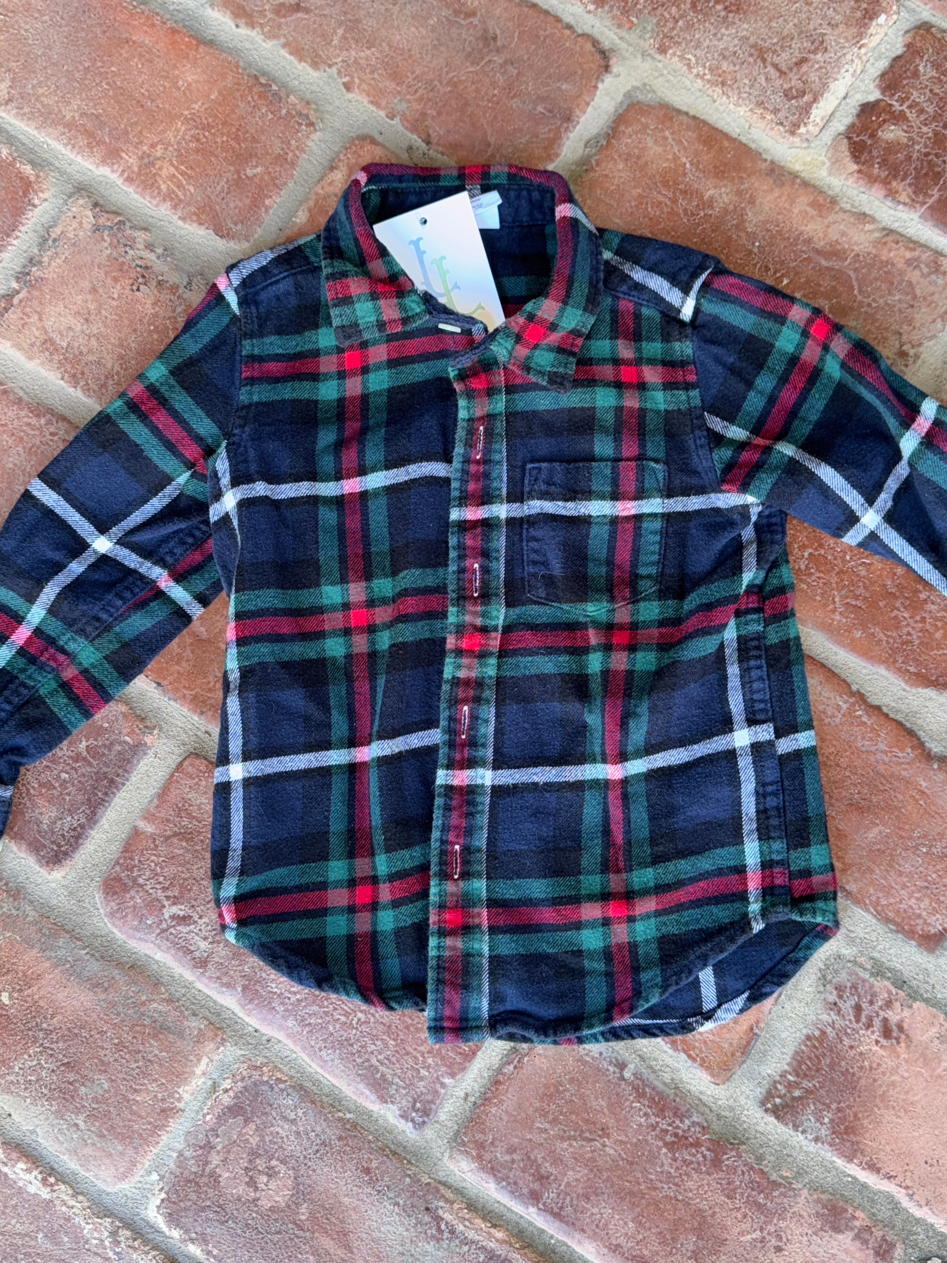 Plaid Flannel Ls Button Up 3T