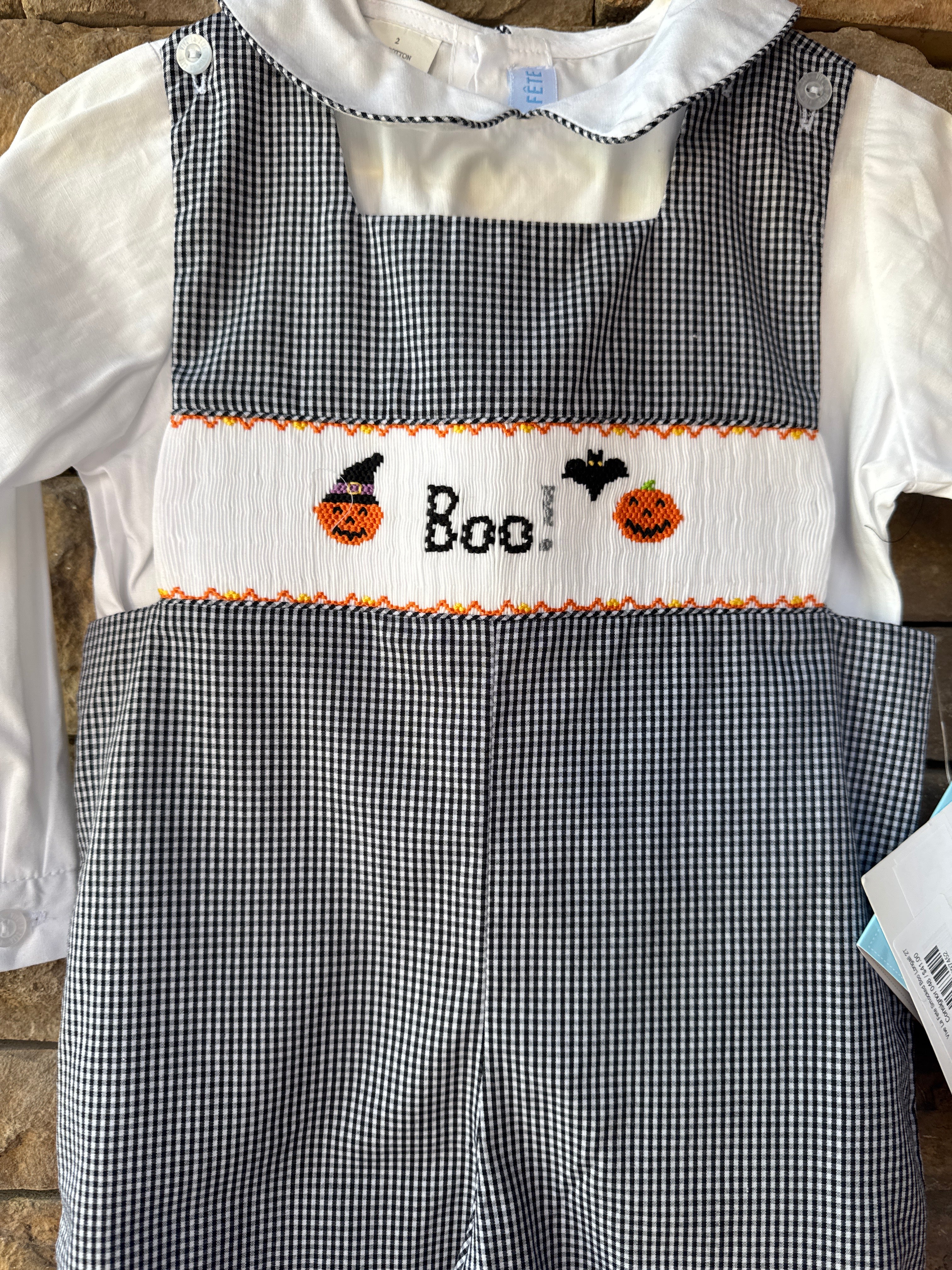 VIve La Fete Smocked Boo Longall 2T