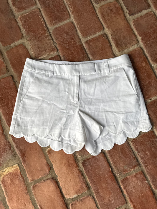 JCrew White Scalloped Short 6