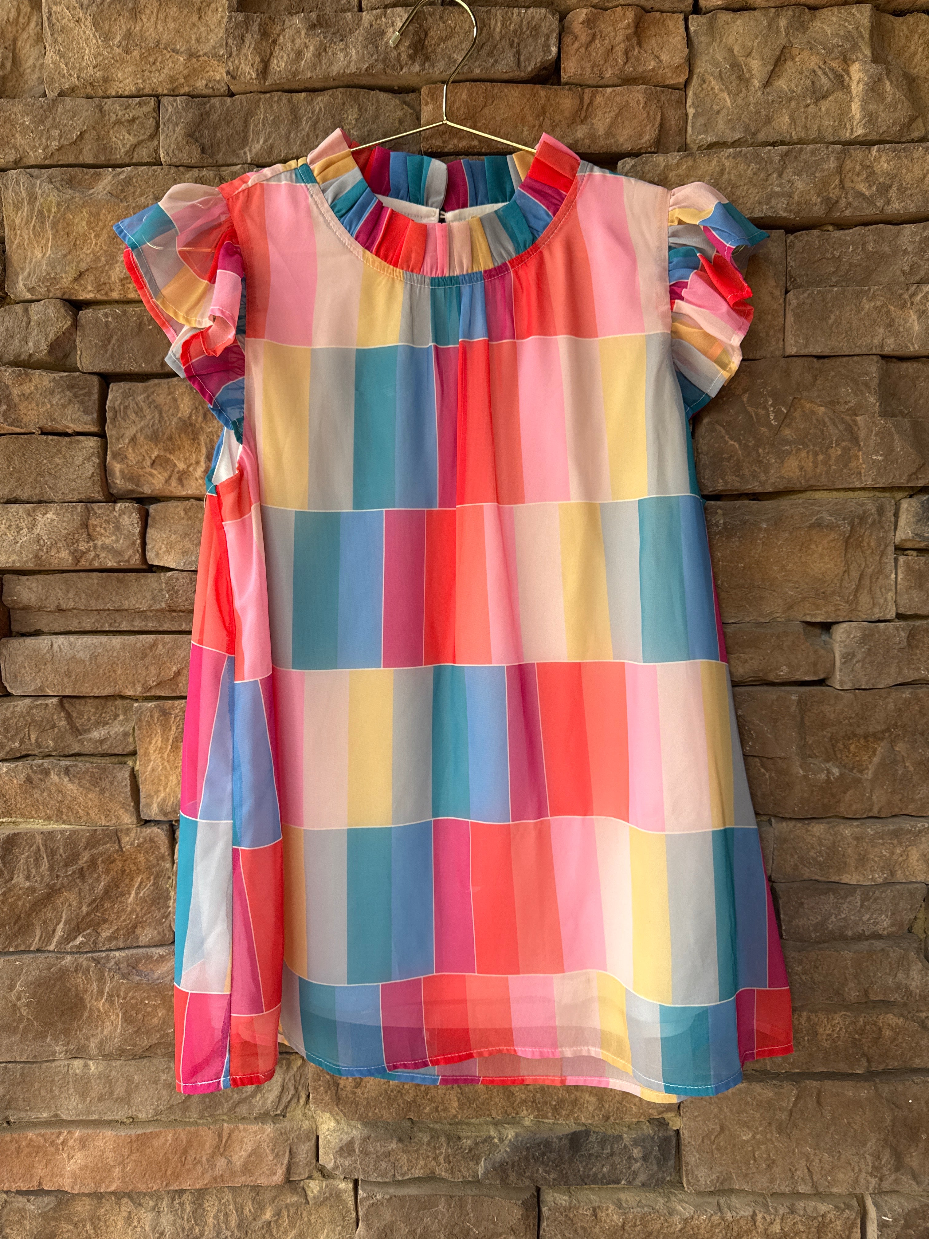 Jodifl Multi Color Flutter Sleeve Top M