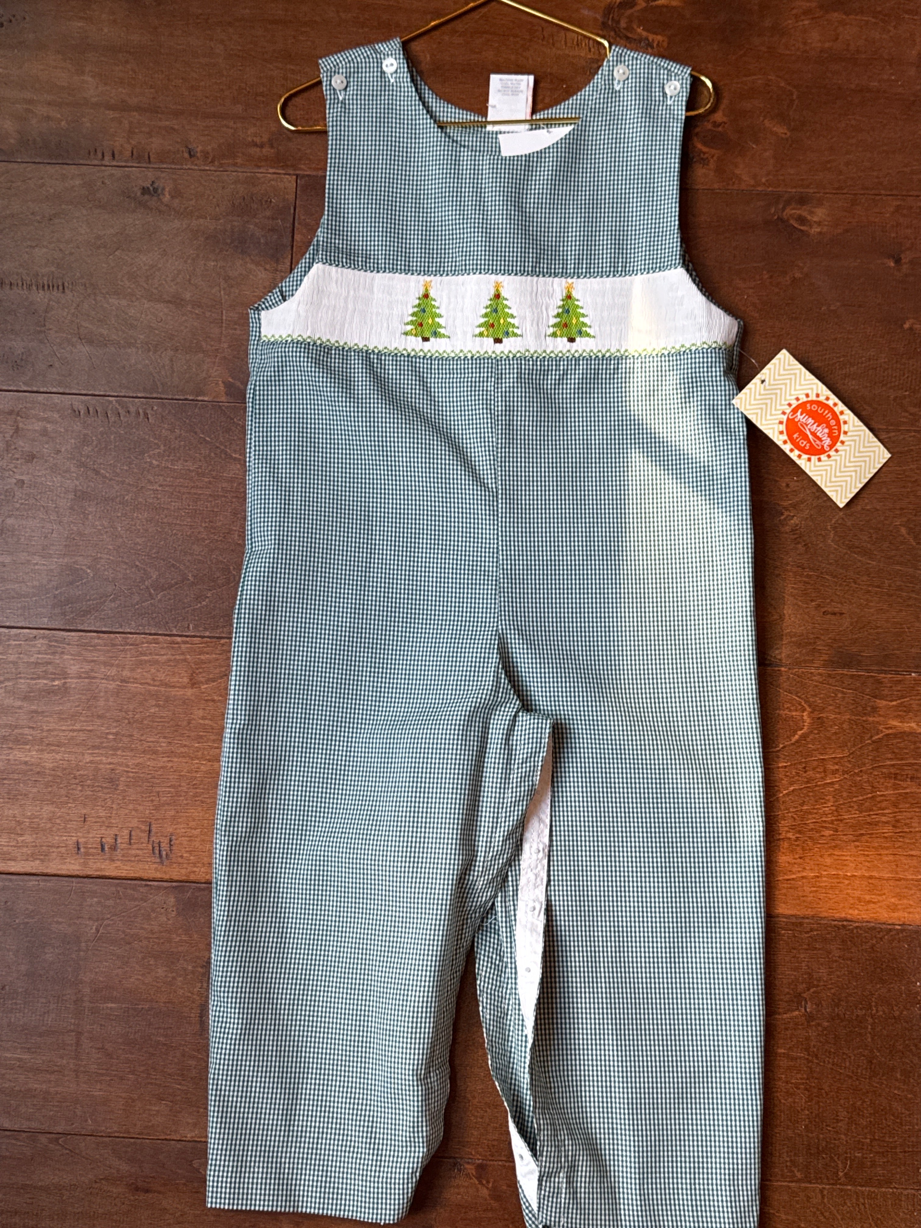 Southern Sunshine Smocked Tree Longall 3T