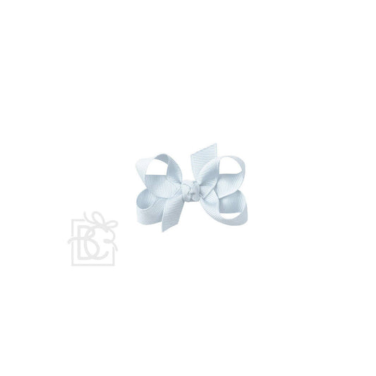 SIGNATURE GROSGRAIN BOW ON CLIP: 3" Small - 5/8" Ribbon on Alligator Clip / POWDER BLUE
