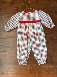 Sugar Dumplin Kids Gingham Red Green Romper 24M