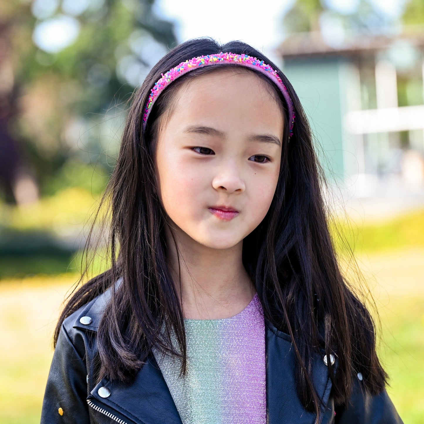 Thin Sprinkle Headband - Non Slip Hair Accessories for Kids: Pink