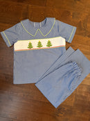 Banana Split Boys Smocked Tree Pantsuit 6