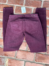 Cabi Wine Cord Skinny Pants 0