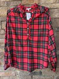 Simply Southern Tartan Plaid Top S