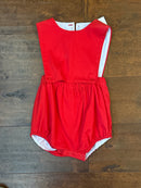 Sophie and Lucas Cottage Check Boy Overall Red 24m