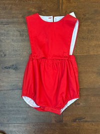Sophie and Lucas Cottage Check Boy Overall Red 24m