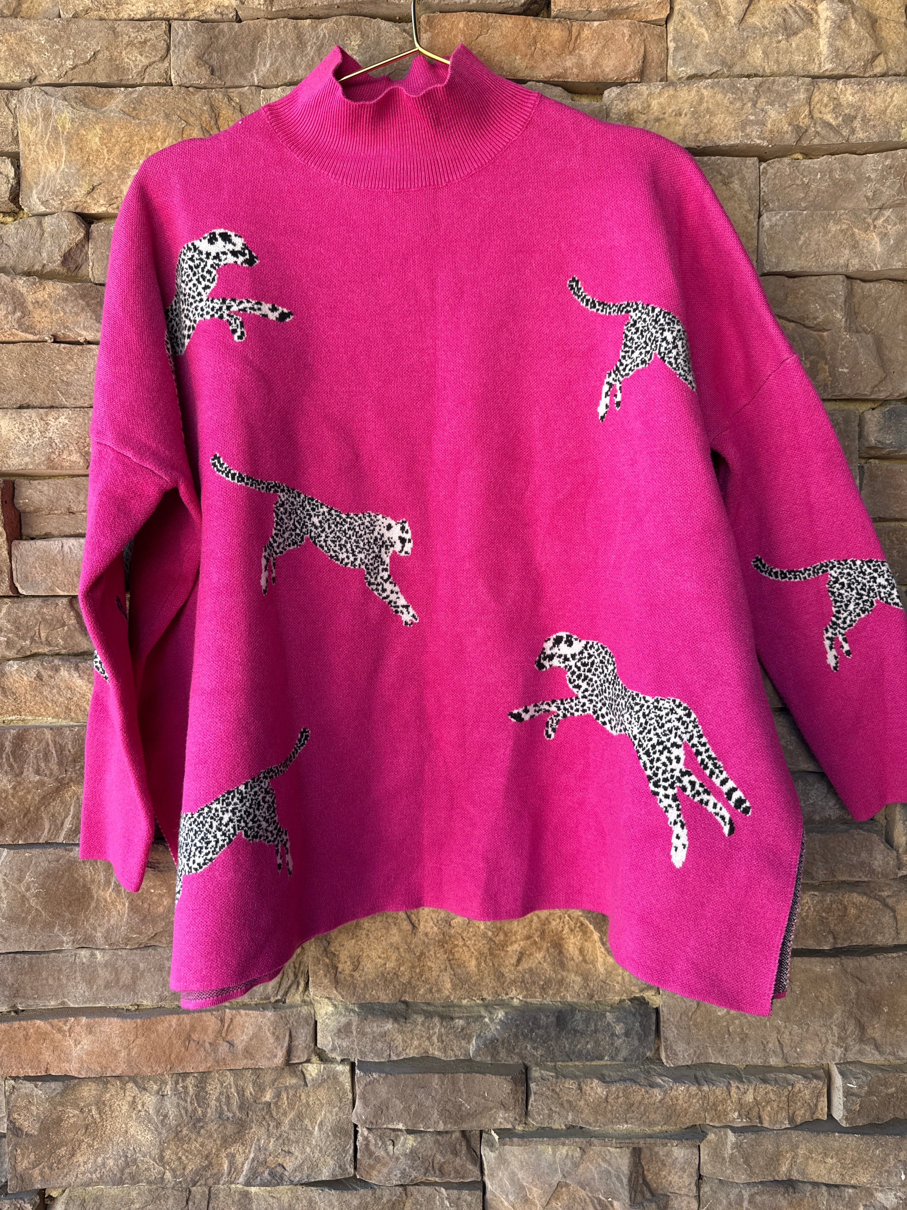Entro Pink Leopard Sweater S