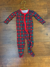 Rugged Butts Christmas Plaid Footie 3/6m