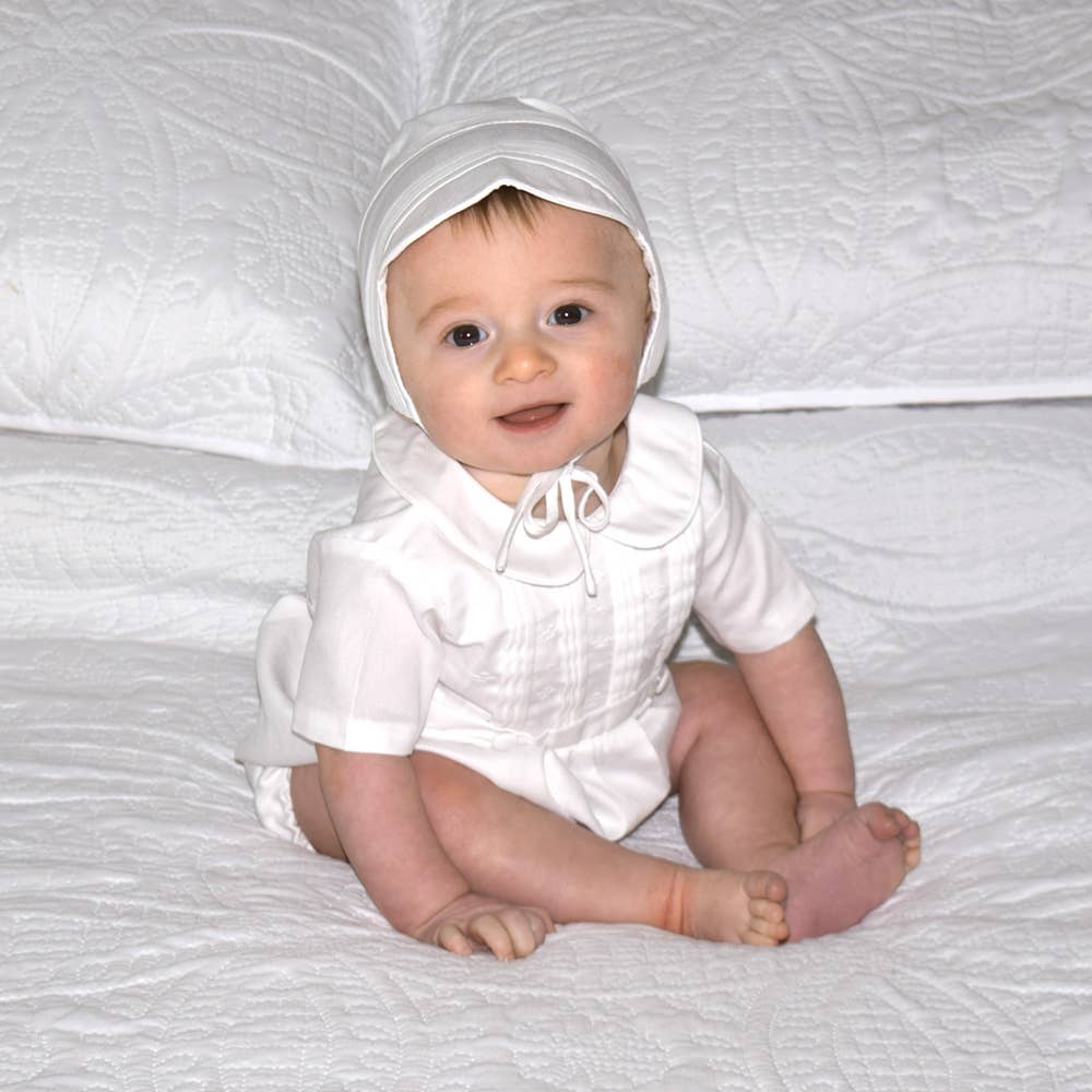 Embroidered Cross Christening Romper