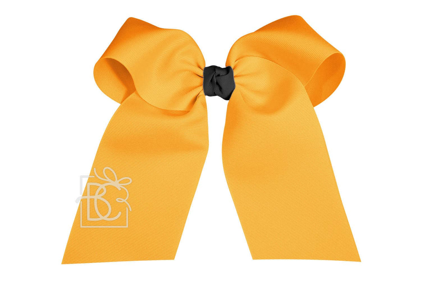 Cheer Bow on Pony-O (Yellow Gold & Black): Black Bow w/ Yellow Gold Knot