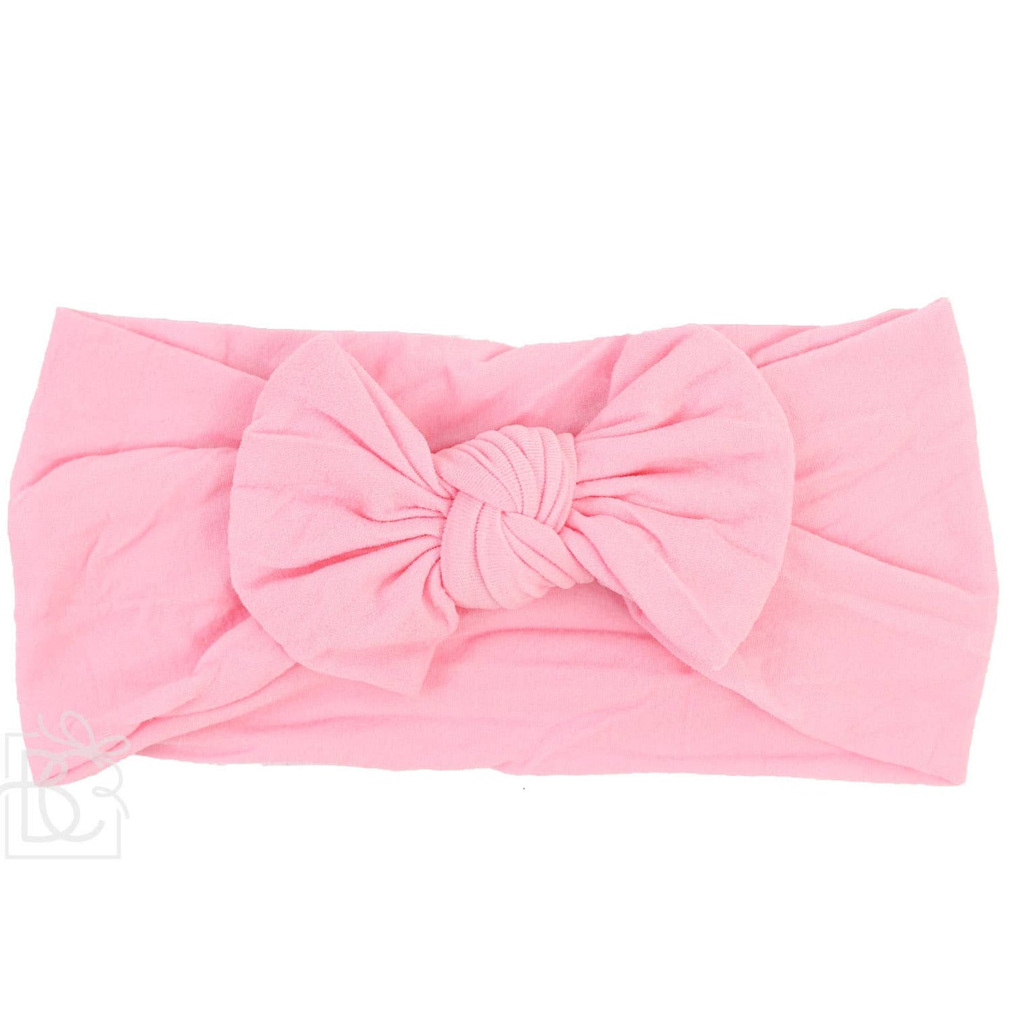 WIDE PANTYHOSE HEADBAND WITH KNOT BOW (SOLIDS): MILLENNIUM BLUE