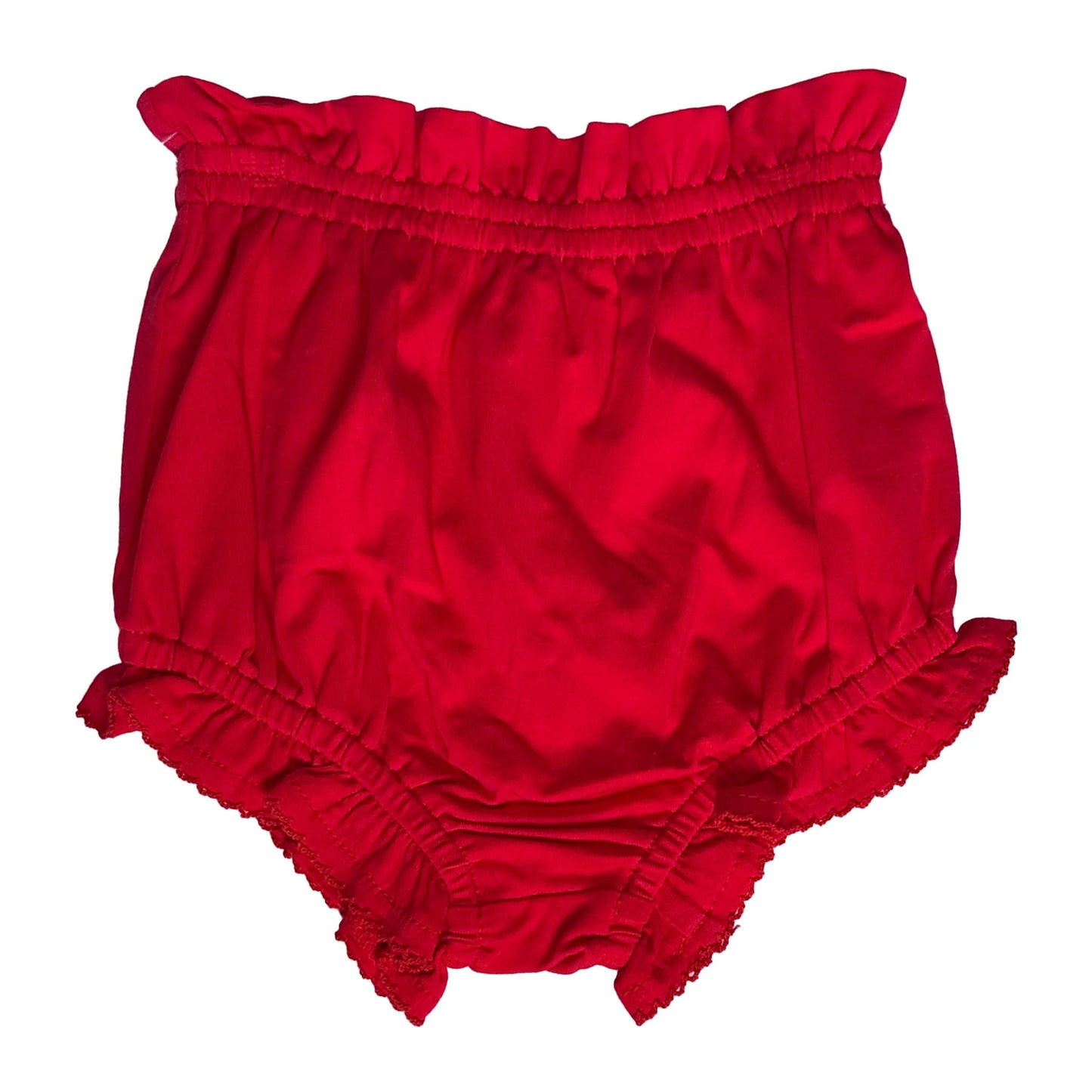 Ruffled, Crochet-Edged Diaper Cover - Pink or Blue or Red