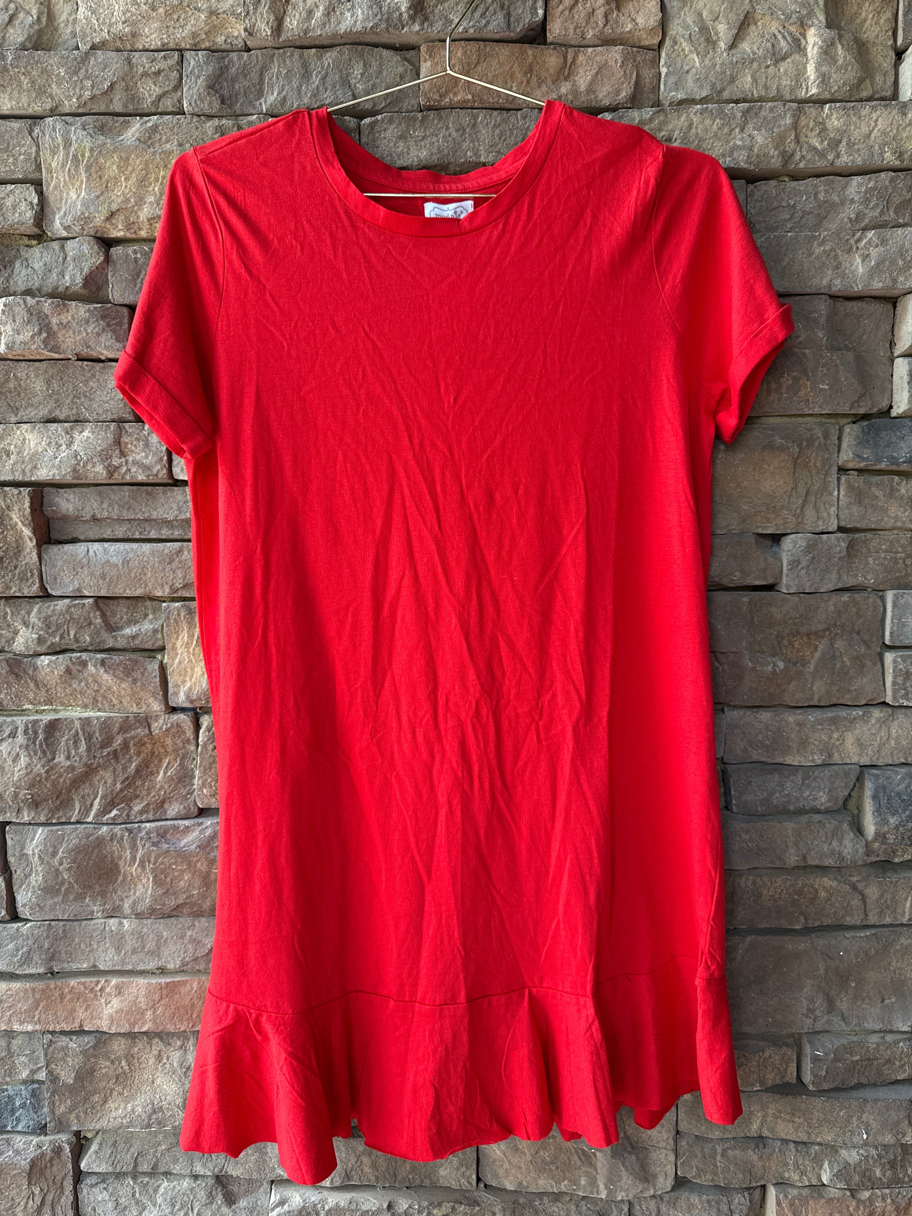 Mud Pie Hope Tshirt Dress Poppy Red M