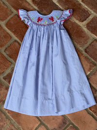 Rosaline Smocked Dress Lobster 24M