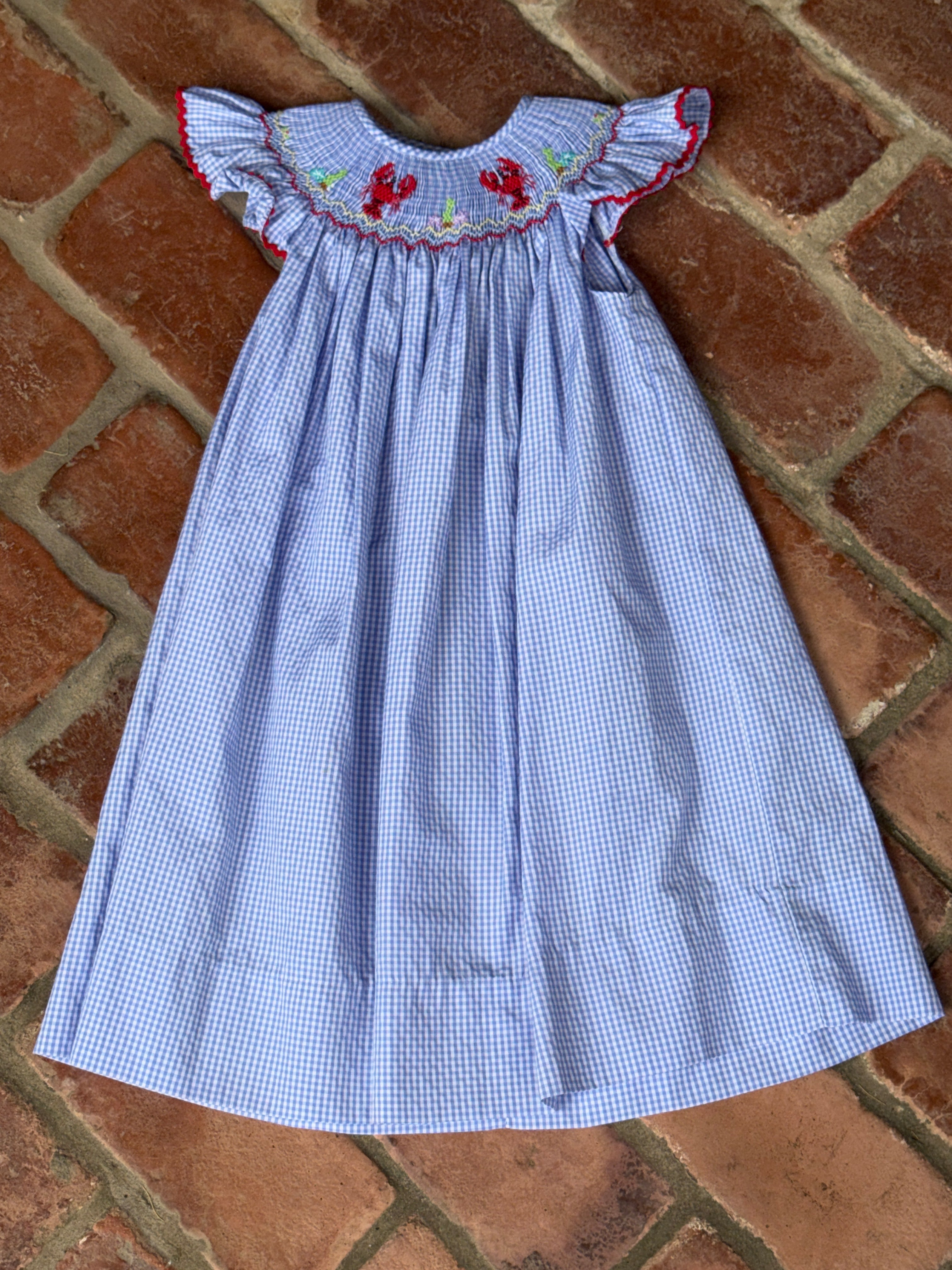 Rosaline Smocked Dress Lobster 24M