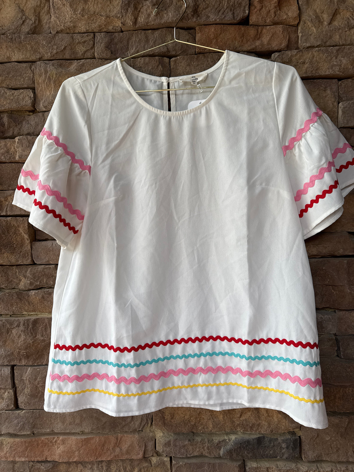 Entro White Ric Rac Multi Top M – Little Labels Co