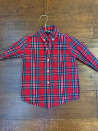Janie and Jack Christmas Plaid LS Polo 5