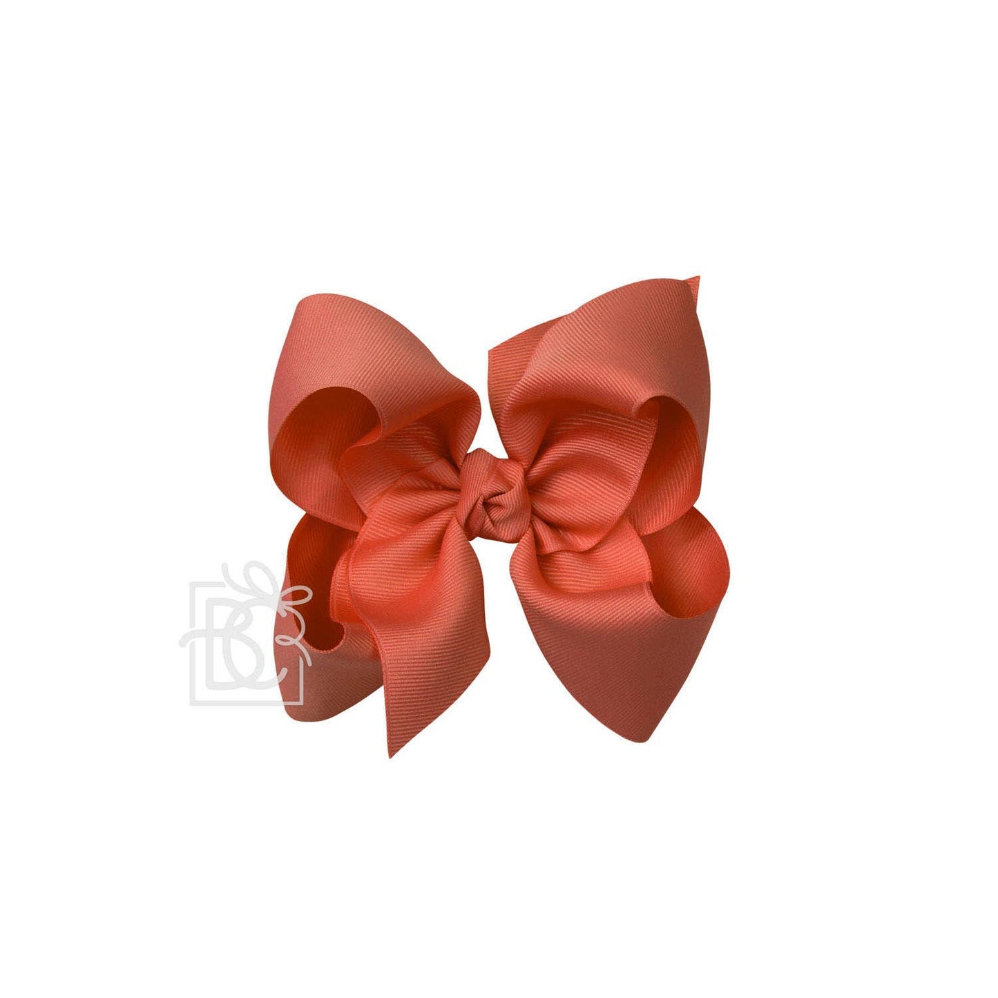 SIGNATURE GROSGRAIN BOW ON CLIP: 5.5" Huge - 2.25" Ribbon on Alligator Clip / MANDARINE ORANGE