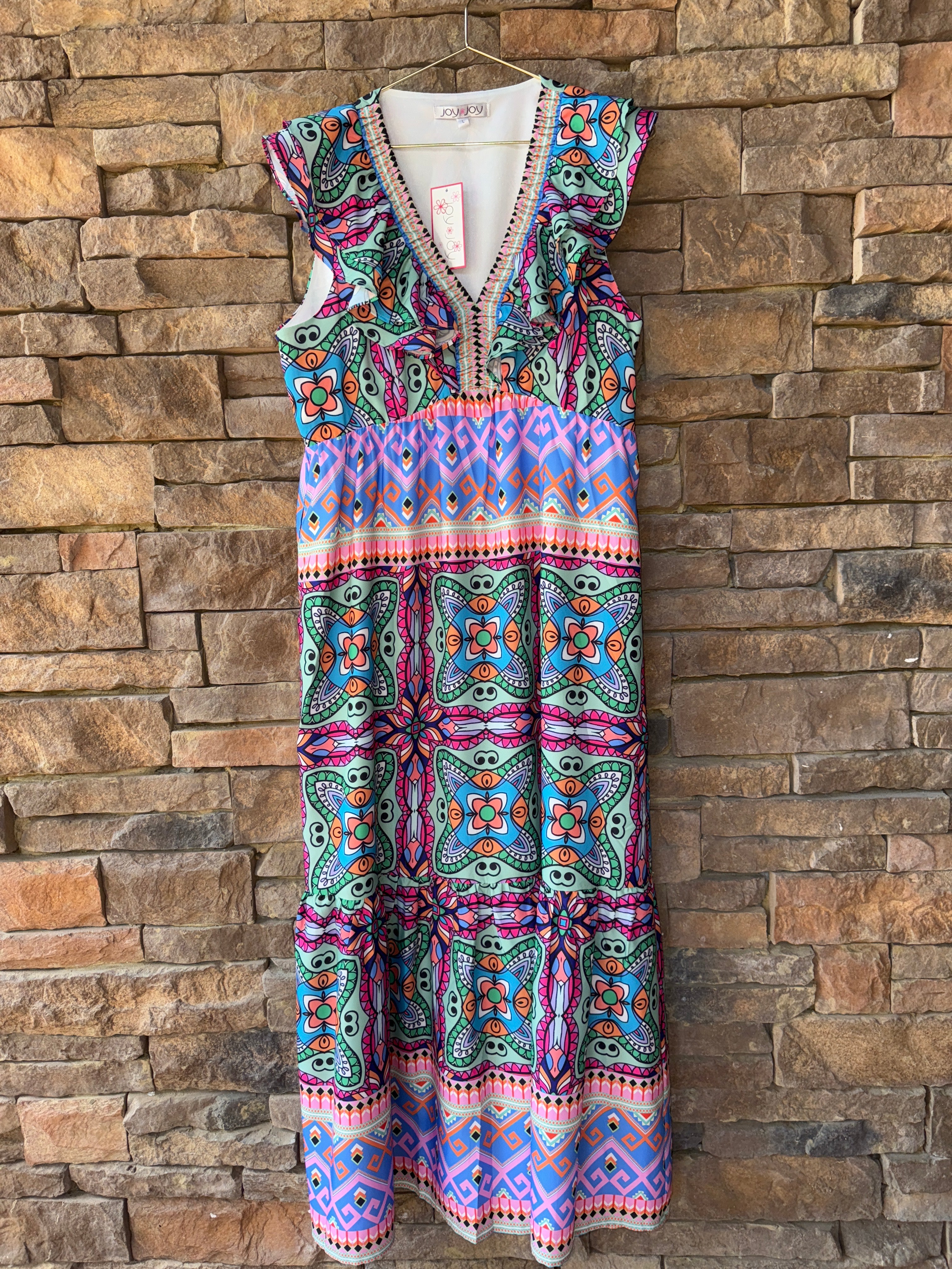 Joy Joy V Neck Maxi Wonder Aztec