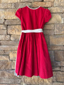 Bailey Boys Red Cord Dress Pearl Collar Trimmed 4