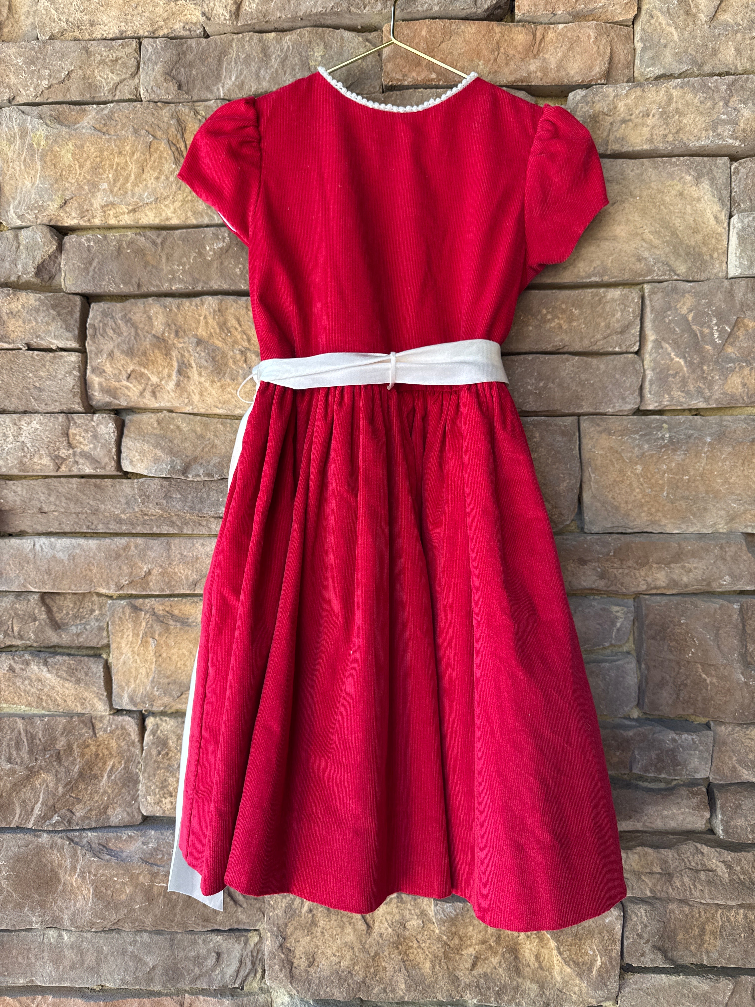 Bailey Boys Red Cord Dress Pearl Collar Trimmed 4