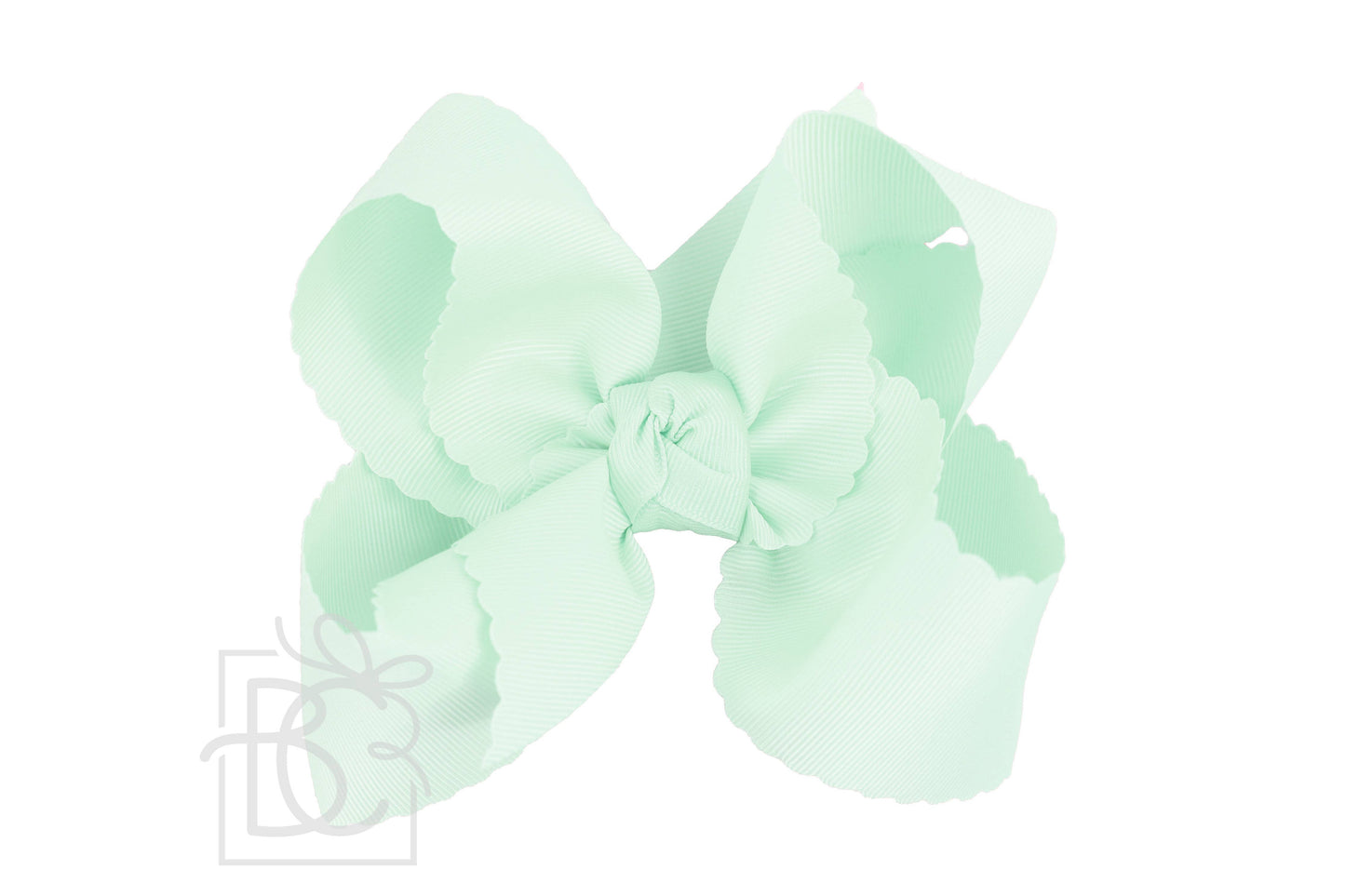 SCALLOPED EDGE BOW: Powder Pink / 4.5" Large - 1.5" Ribbon on Alligator Clip