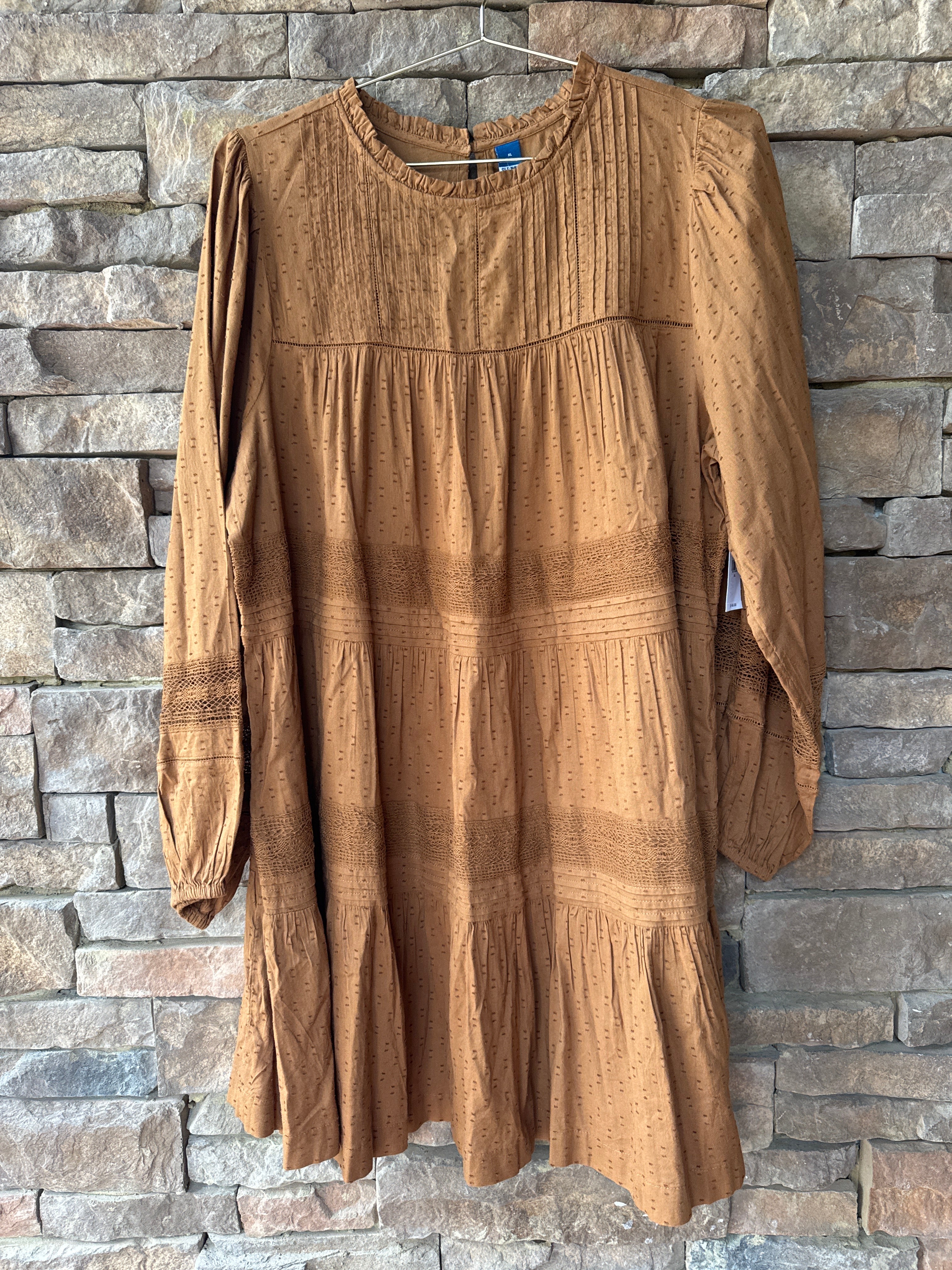 Brown Detail Dress XL