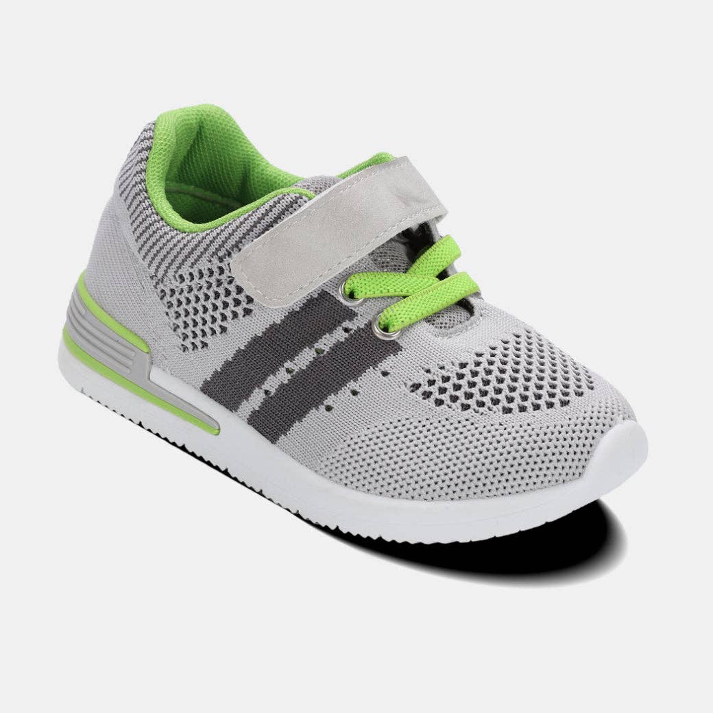 Wynn Boys Hook & Loop Sneaker: Light Grey