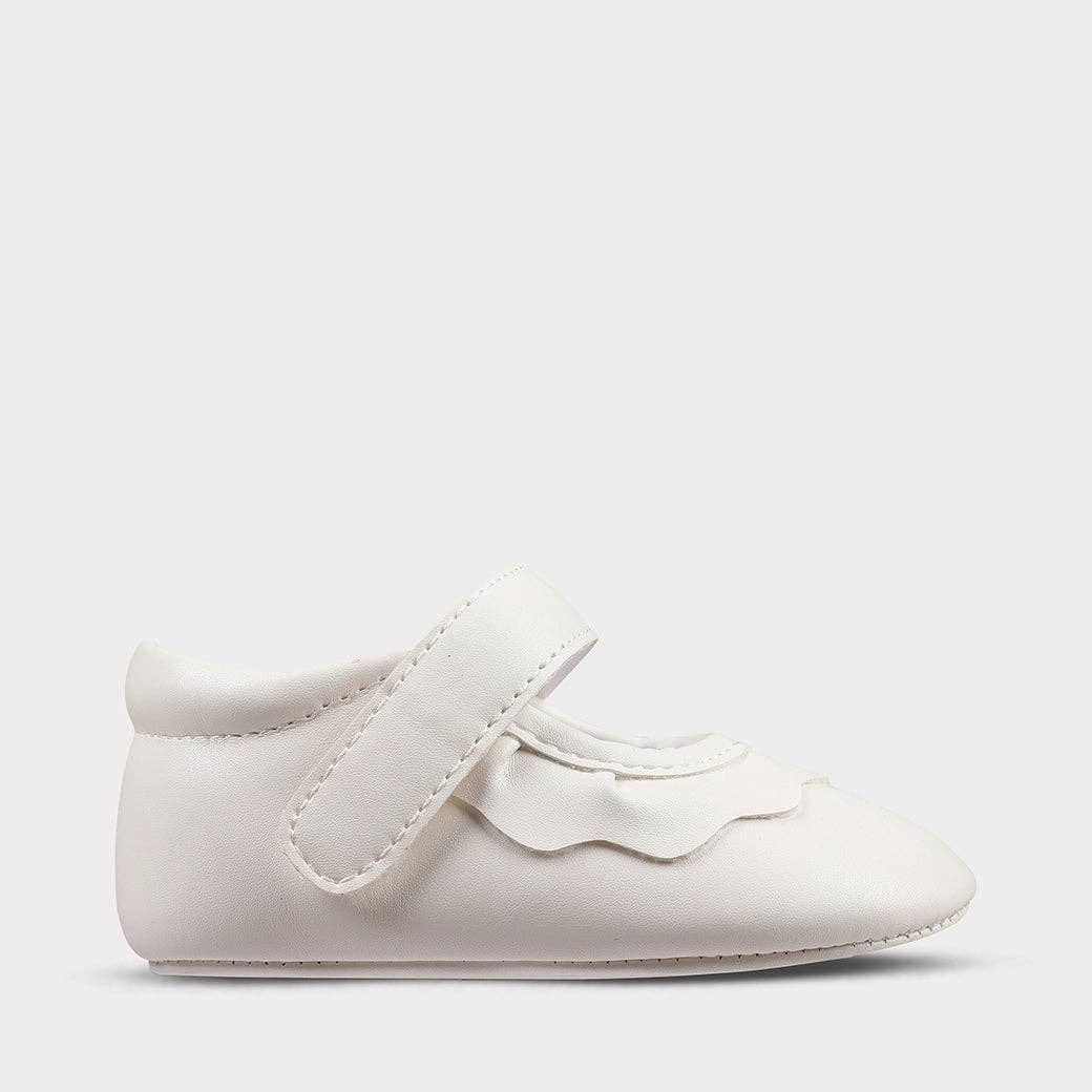 Amina Girls Hook & Loop Crib Shoe: Gold