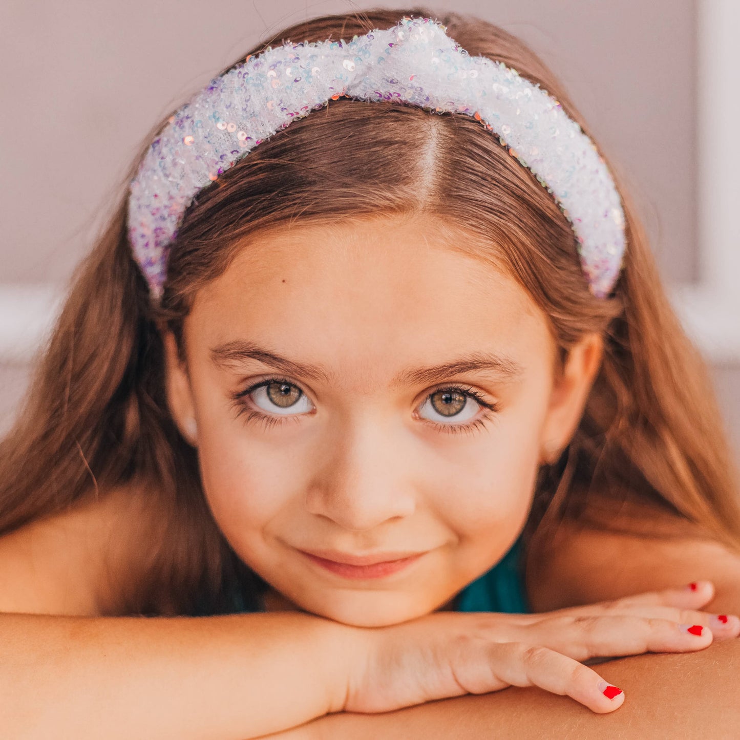 Kids Knot Headband - Sequin Knotted Hair Band Accessories: Gold