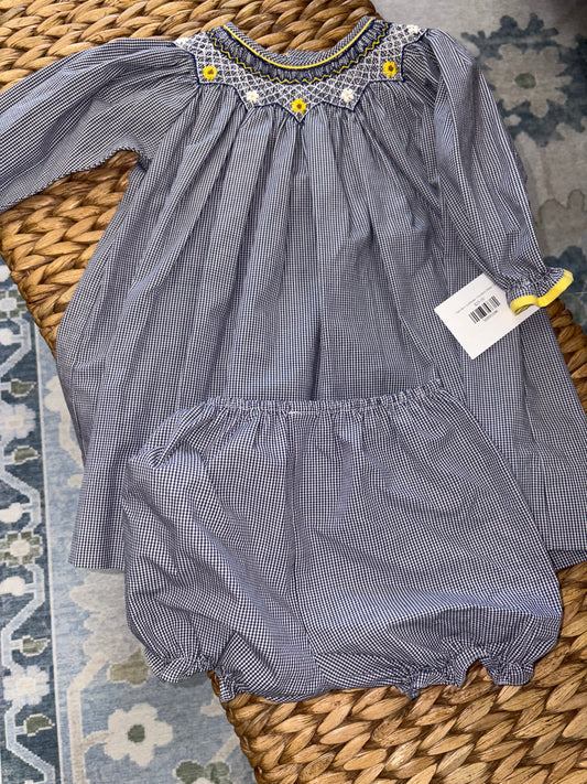 Petit Ami Sunflower Smocked Dress 12M