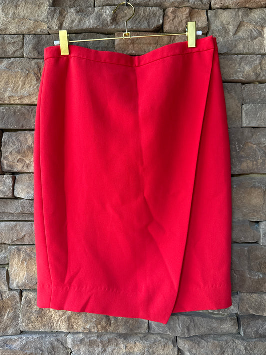JCrew Pencil Red Wrap Skirt 4